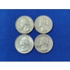 Image 1 : Four Assorted Years Silver Washington Quarters - 90% U.S. Silver - FV: $1.00