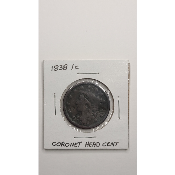 United States 1838 Coronet Head Large Cent