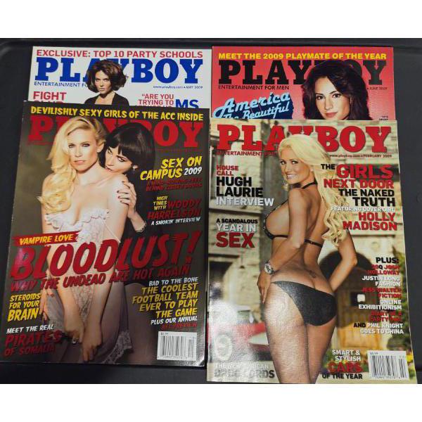 Four 2009 Excellent Condition Playboy Magazine Collectors Issues Featuring The Girls Next Door & Ame