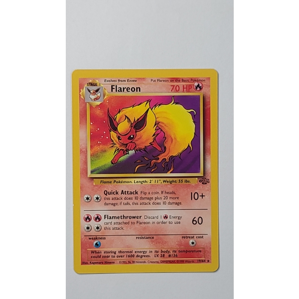 1999 Flareon #19/64 (Non-Holo) Rare Pokemon Trading Card From The Jungle Set - Near Mint