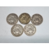 Image 2 : (5) Assorted Years 90% Silver Barber Dimes - FV: $0.50
