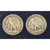 Image 2 : 2 pcs  90% Silver Halves -  1934 P / 1935 P Walking Liberty Half Dollars - See Pictures