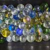 Image 1 : 2.2lbs Clear, Blue, Yellow, and Green Glass Marbles Assortment