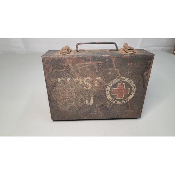 Vintage Military First Aid Box Including All Original First Aid Items 