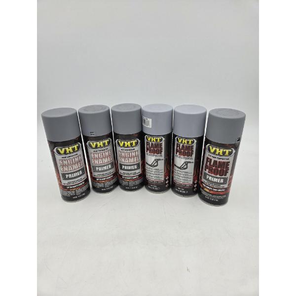 Six Brand New 13.5oz VHT Flame Proof High Temp Spray Gray Primer