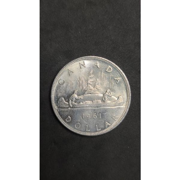 1961 Canadian 80% Silver "Voyageur" Dollar 