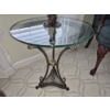 Image 4 : PICKUP IN NORTHFIELD - Round Glass Top Occasional Table 18" Diam 20" Tall - See Pics 