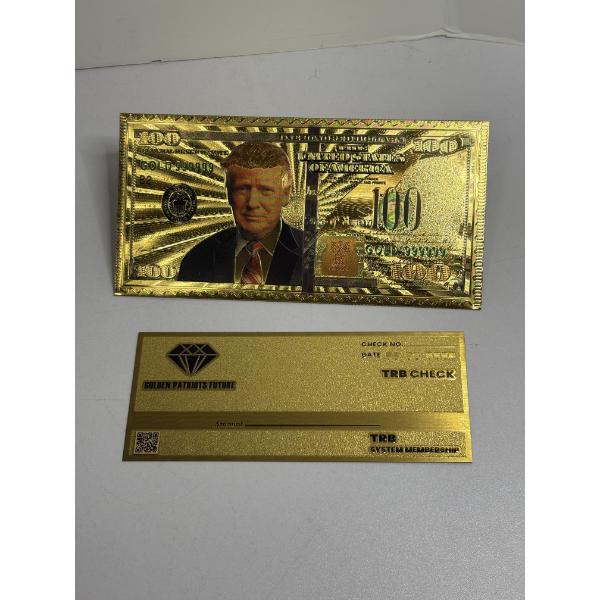 24K gold foil collectible note - Donald Trump - TRB Golden Check - Golden Patriots Future 