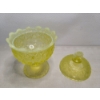 Image 4 : Uranium Glass Candy Dish Standing About 6 Inches Tall - Incredible Condition & Magnificent Glow!