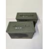 Image 1 : Lot of (2) Military Style Vintage Metal Ammo Transport Can Storage Box 