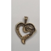 Image 2 : 10K Yellow Gold Open Heart Pendant Featuring Pave Diamonds - Weight: 2.4g