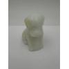 Image 1 : URANIUM Adorable Degenhart Glass Dog Figurine - Fawn White - ~2.5 inches ~  BRILLIANT GLOW!