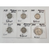 Image 1 : Assorted 90% Silver U.S. Coins: (5) Various Years Dimes & (1) 1964 Quarter FV: $0.75
