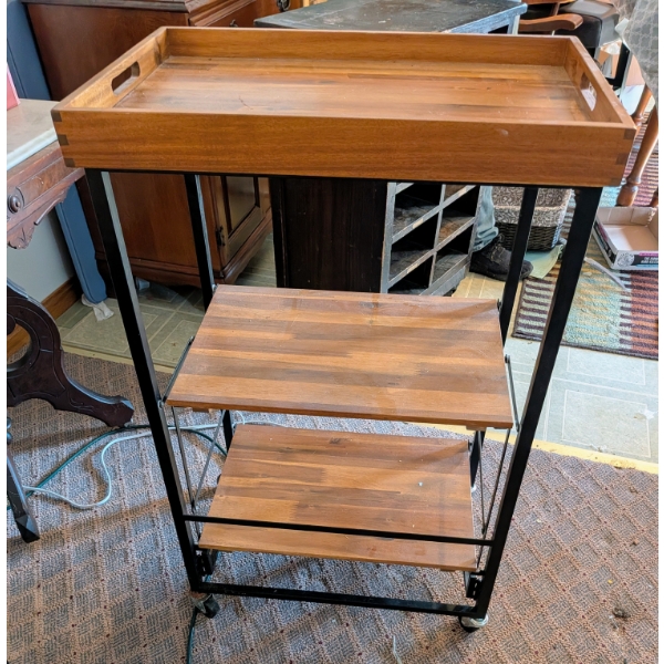 Wood And Metal Kitchen Cart