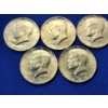 Image 5 : x5 Assorted Years Kennedy Half Dollars 40% Silver FV: $2.50 and Coin Tube