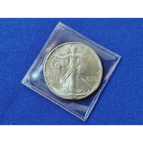 1990 Silver American Eagle - 1 oz .999 Fine Silver