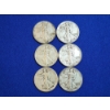 Image 1 : x6 Assorted Years Walking Liberty 90% Silver Half Dollars FV: $3.00