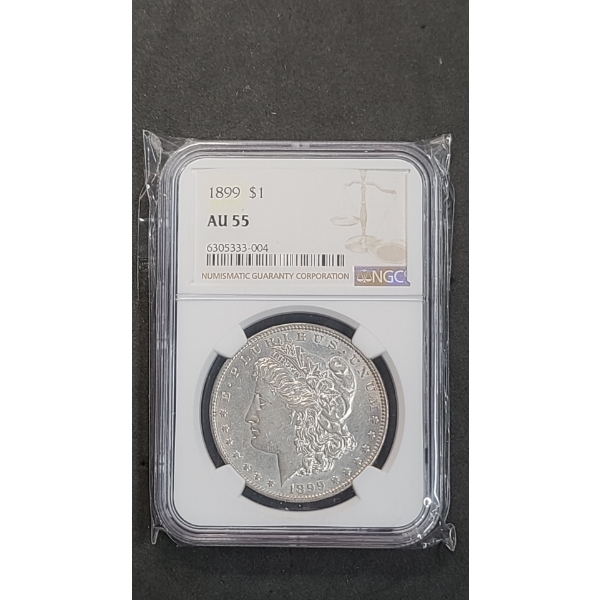 NGC 1899 AU 55 90% Silver Morgan Dollar - Only 330,000 Minted