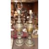Image 1 : Pair Of 2 Large Brass Table Lamps 31 Inches - See Pics
