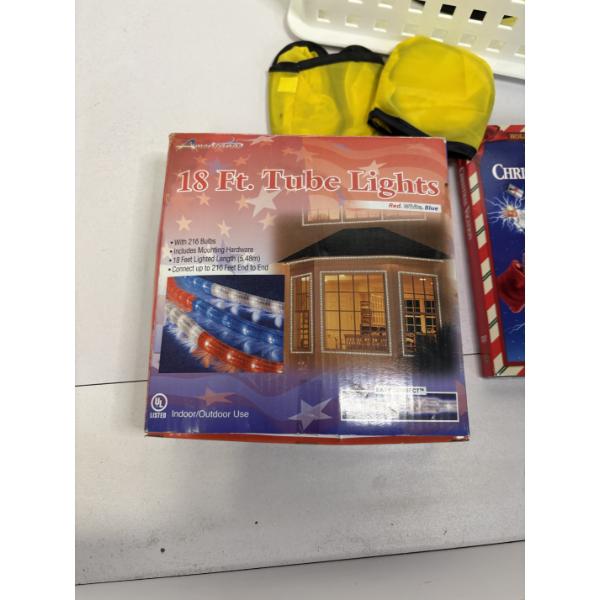 18 Ft. Tube Lights Red White & Blue - Christmas Vacation DVD brand new in packaging - White Storage 