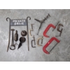 Image 1 : Vintage Items Including Heavy Metal Private Drive Sign, Clamp Collection, Mini Grease Gun, Oil Can