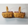 Image 3 : (2) Small Longaberger Baskets with Plastic and Fabric Liners - Excellent Condition! 