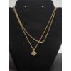 Image 1 : Beautiful 10K Gold 36" Necklace with Green Stone 10K Gold Flower Pendant - TW: 5.9g