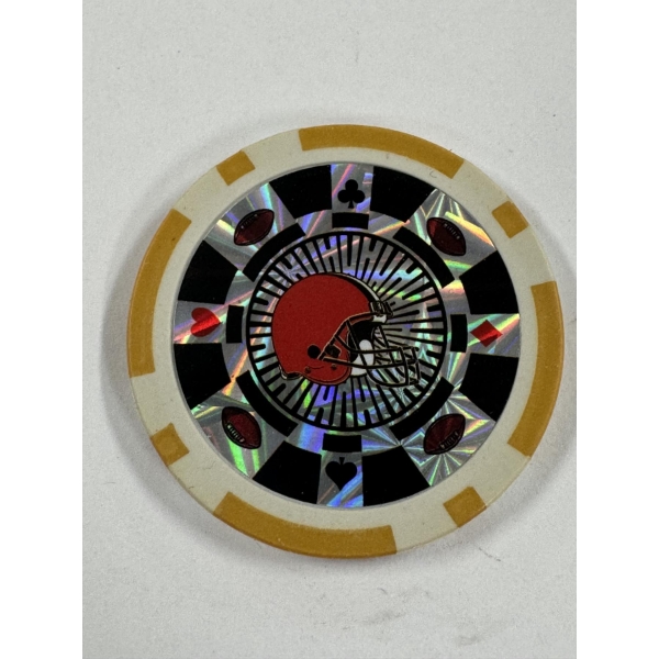 Incredible Cleveland Browns Officially Licensed 11.5 Clay Holographic Poker Chip - Low Production