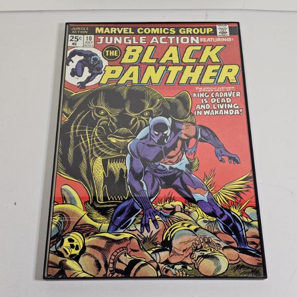 Jungle Action Featuring The Black Panther Issue 10 Framed Comic Book Glass Art, 12x16"