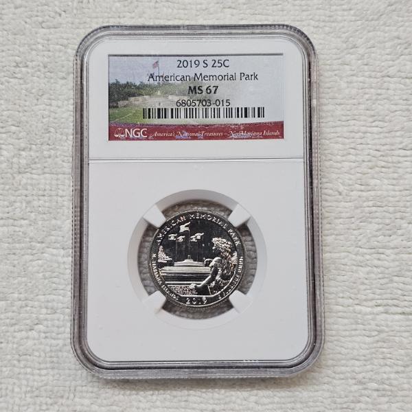 2019-S American Memorial Park Quarter Graded MS 67 by NGC