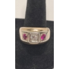 Image 1 : Men's Vintage 14K Yellow Gold Signet Style Ring With Diamonds And Rubies - Size 10 - Weight: 11.5g