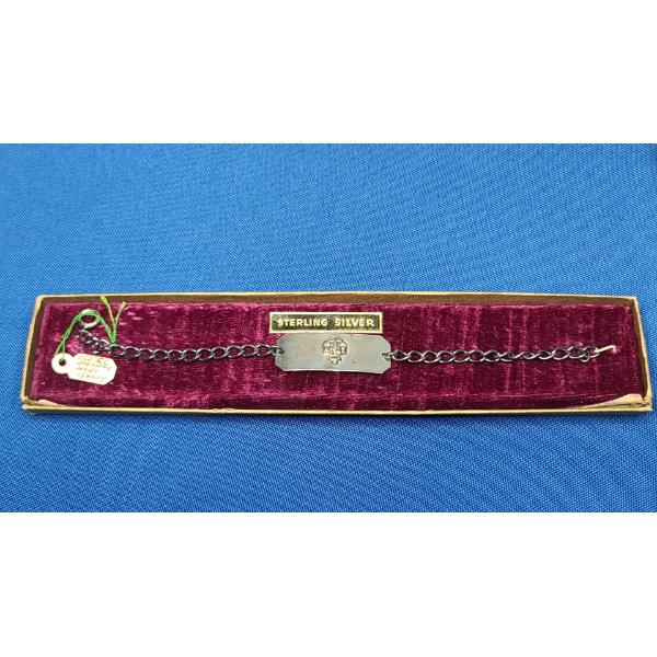Sterling Silver US Navy ID Bracelet - Total Weight: 10.4g