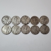 Image 1 : 10 Assorted Years United States 90% Silver Walking Liberty Half Dollars - Face Value: $5.00