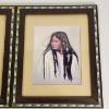 Image 2 : Vintage Pair of Mid-Century/1970s Native American Portrait Art Prints by Artist Z. Garcia 13.5x16.5"