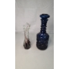 Image 1 : Vintage 6 Finger Twisted & Swung Glass Vase With Plum Swirl & Jim Beam 1970's Decanter
