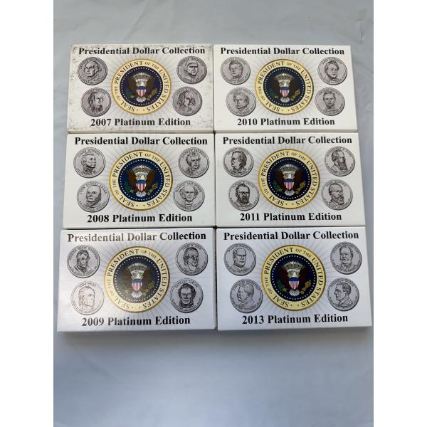 Six Assorted U.S. Presidential Platinum Edition Dollar Collections - Mint Condition