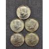 Image 1 : 5 Assorted 40% Silver Kennedy Half Dollars - $2.50 Face Value 