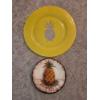 Image 6 : PICKUP IN CANTON - Pineapple Collection Including, Plates, Candle Holders, Pillow, Welcome Sign, 