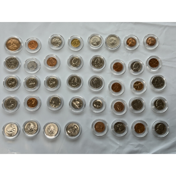 Lot Of 40 Coins In Case Holders - Great Condition