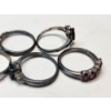 Image 8 : Five Assorted Sterling Silver Rings with Colorful Gemstones - TW: 10.9g 