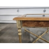 Image 3 : Beautiful Wood Frame Metal Base Glass Top End Table - 28" x 28" x 21"