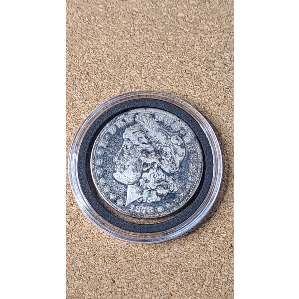 1878-CC Carson City 90% Silver Morgan Dollar In Coin Capsule