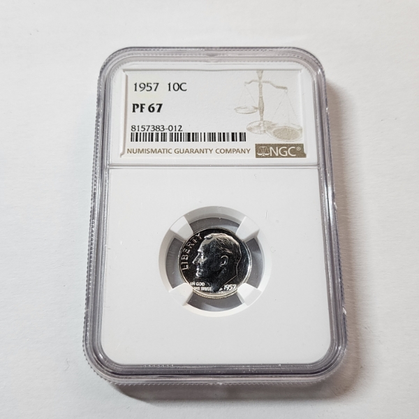 NGC PF67 United States 1957 90% Silver Roosevelt Dime