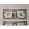 Image 2 : Two Consecutive Serial Number United States One Dollar Bills in Uncirculated Condition