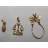 Image 2 : Collection Of 14K Yellow Gold Necklace Pendants & Charm Pendant Holder - Total Weight: 4.8g