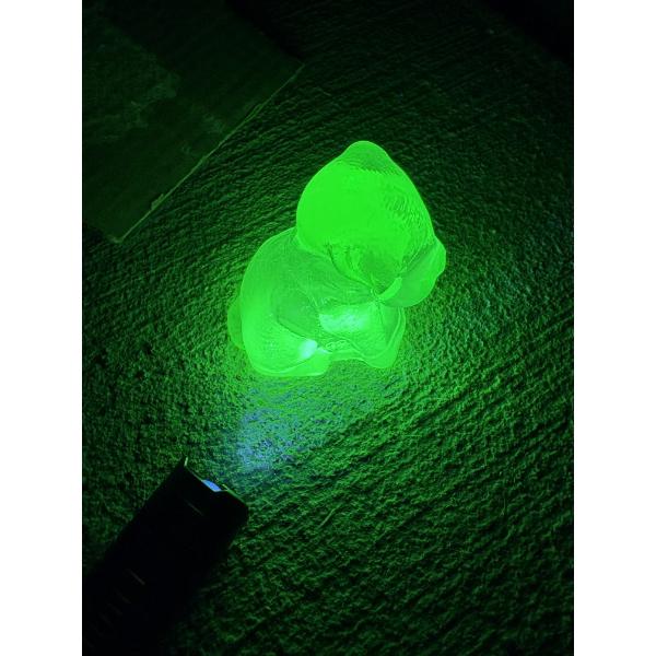 Degenhart Dogs - Apple Green - Uranium Glass with Beautiful Glow - Adorable Dog Figurine - ~2.5 inch