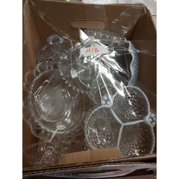 Box Lot Vintage Serving Pieces - See Pics