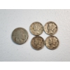Image 1 : U.S. Coins: (1) Buffalo Nickel & (4) 90% Silver Mercury Dimes FV: $0.45