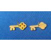 Image 4 : (2) 10K Gold Key Bank Pins One With Diamond & One With Ruby - Weight: 3.0g