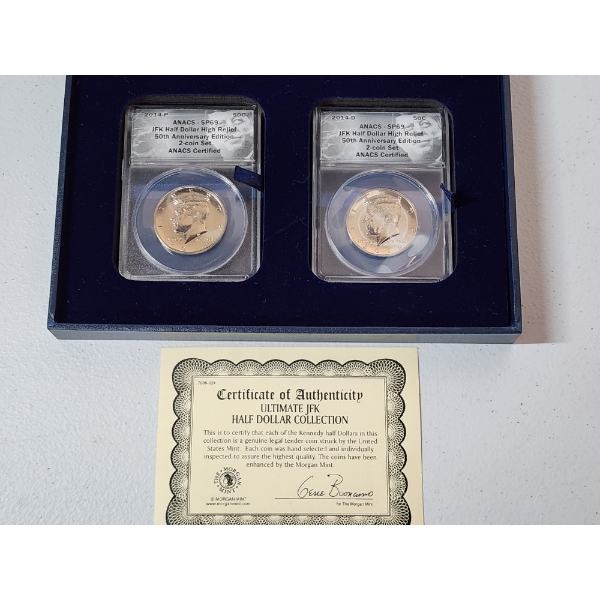 ANACS SP69 Ultimate JFK Half Dollar Collection: 2014 P&D Kennedy Half Dollars in Display